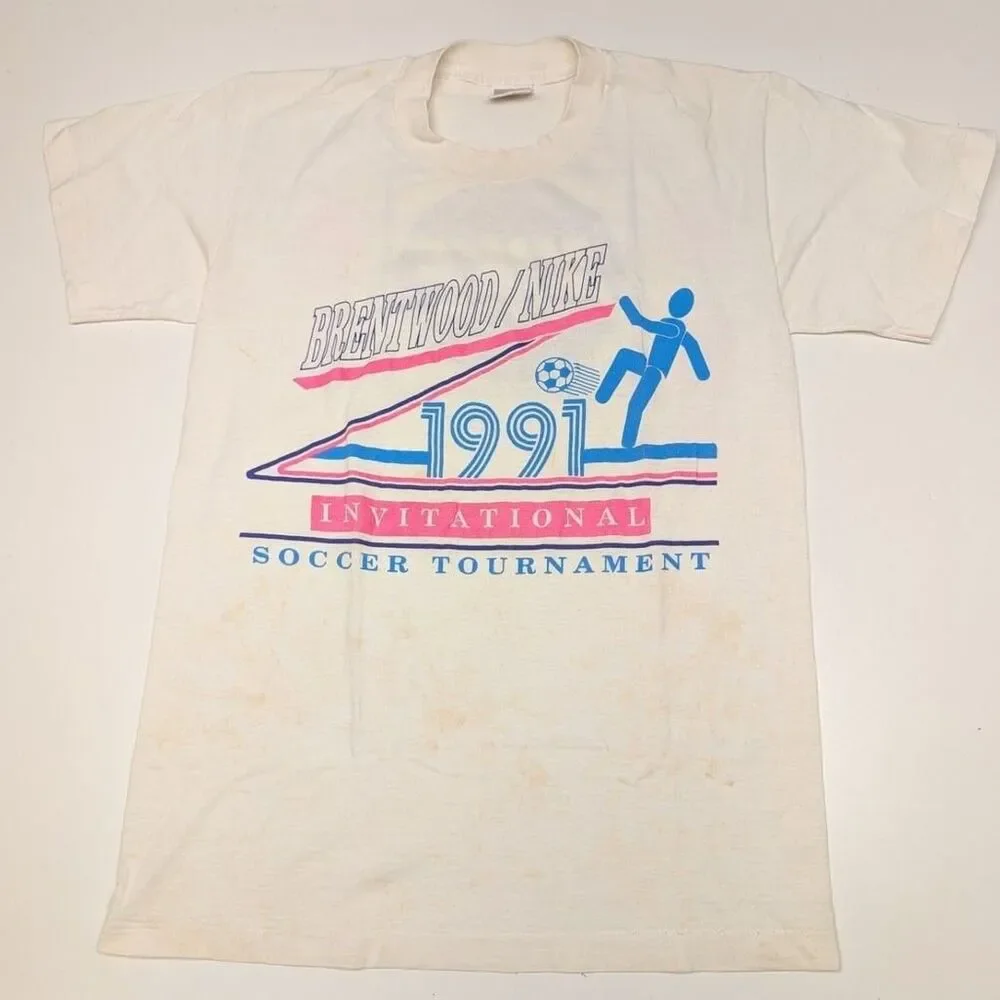 Vintage 1991 Brentwood/Nike Invitational Soccer Tournament Single Stitch T-Shirt